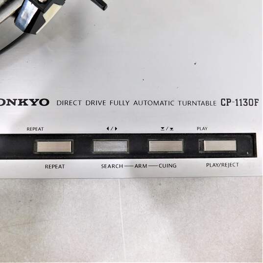 VNTG Onkyo Brand CP-1130F Model Direct Drive Turntable w/ Cables (Parts and Repair) image number 5