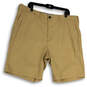 NWT Mens Tan Flat Front Slash Pockets Stretch Chino Shorts Size 40x9 image number 1