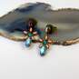 Designer Sorrelli Gold-Tone Multicolor Crystal Cut Stone Drop Earrings image number 3