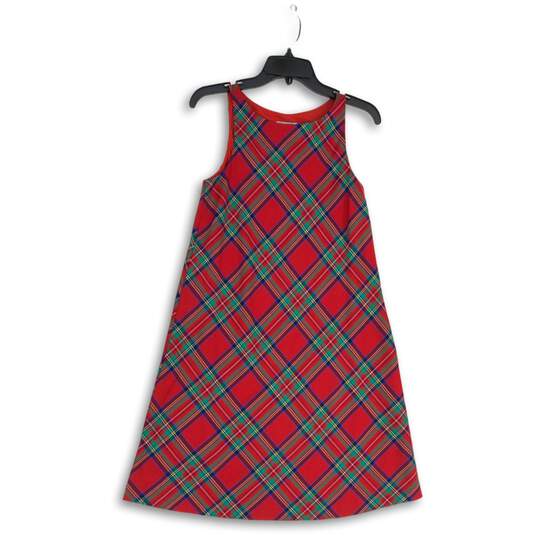 Vineyard Vines Womens Multicolor Plaid Round Neck Side Zip A-Line Dress Size 0 image number 1