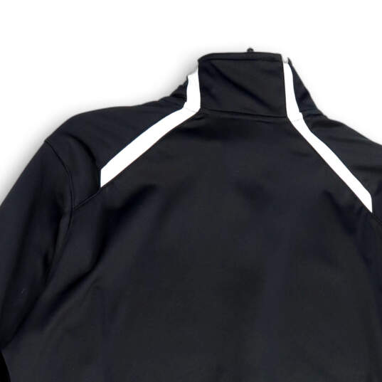 NWT Womens Black White Long Sleeve Mock Neck Full-Zip Track Jacket Size XL image number 4