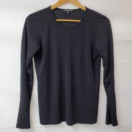 Eileen Fisher Black Silk Pullover LS Shirt Women's SM
