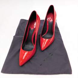 'B Brian Atwood'  Desire Red Patent Leather Classic Pointed Toe 4.5 in Stiletto Pumps Size 9 with COA