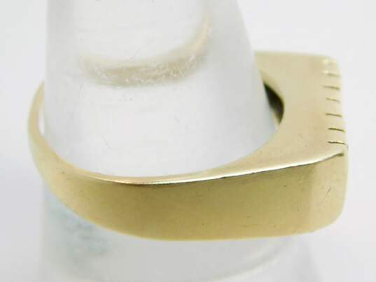14K Gold Garnet Citrine Tourmaline Aqua & Amethyst Graduated Baguettes Unique Square Band Ring For Repair 4.9g image number 3