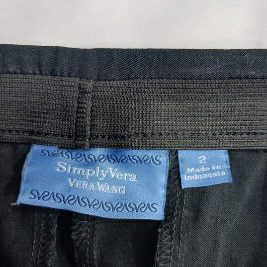 Simply Vera Women's Black Stretchy Dress Pants Size 2 image number 3