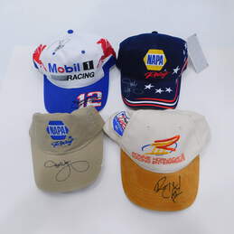 4 Autographed NASCAR Racing Hats