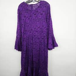 Purple Floral Lace Cap Sleeve Dress alternative image