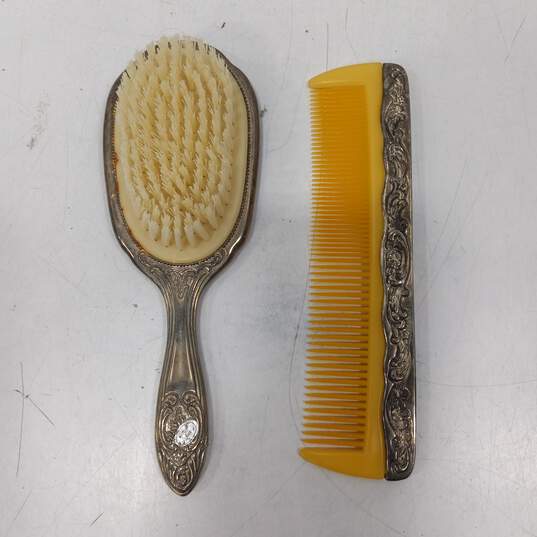 Vintage Silver Comb & Brush Set image number 1