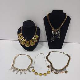 Colorful & Gold Tones Costume Jewelry Collection Assorted 5pc Lot