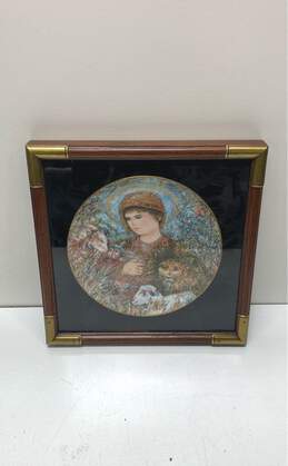 Knowles Limited Edition Edna Hibel Collectors Wall Art Plate Peaceful Kingdom