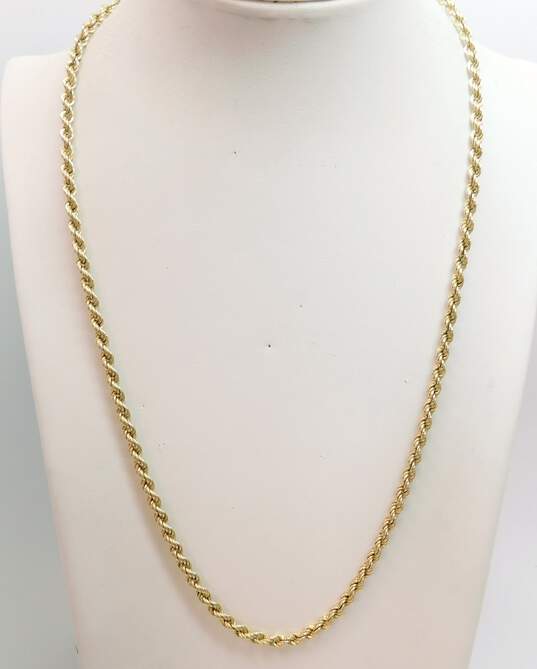 14K Yellow Gold Chunky Rope Chain Necklace for Repair 7.5g image number 1