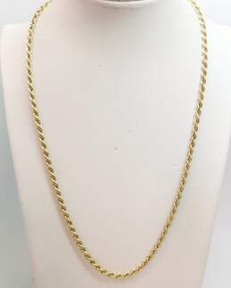 14K Yellow Gold Chunky Rope Chain Necklace for Repair 7.5g