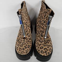 Gianni Bini GB All-Star Leopard Print Chunky Lug Sole Platform Booties