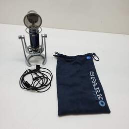Blue Brand Microphone with Nesting Mic Stand and Carry Bag Untested