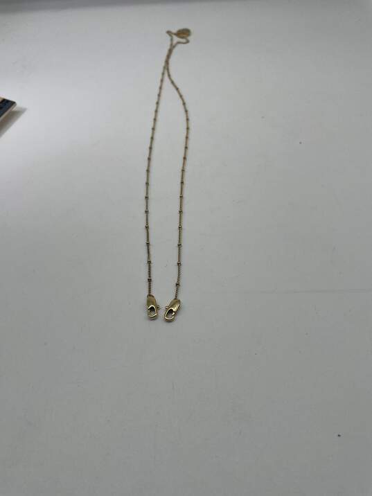 Authentic Womens Gold Tone Single Stranded Rhinestone Pendant Necklace image number 1