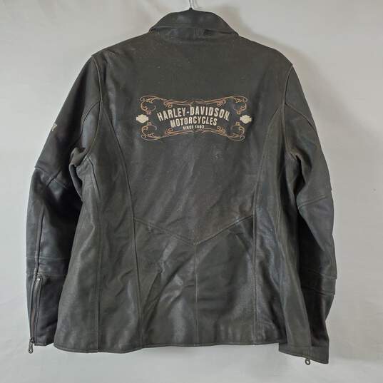 Harley Davidson Women Black Biker Jacket 1W image number 2