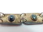 Rustic 925 Cabochon Teardrops Clip On Earrings & Modernist Labradorite Malachite Tigers Eye Agate Nephrite & Lapis Paneled Bracelet 43.8g image number 4