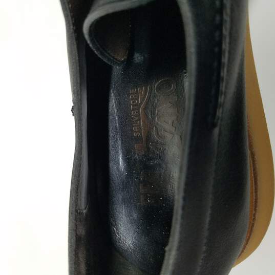AUTHENTICATED Salvatore Ferragamo Black Leather Lace Up Oxford Shoes Mens Size 10.5 image number 4