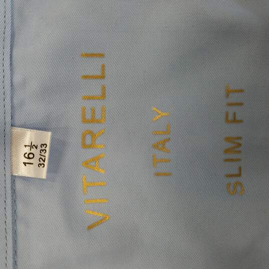 Vitarelli Mens Dress Shirt Blue Slim Fit image number 4