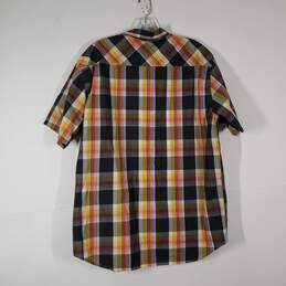 Mens Plaid Collared Short Sleeve Chest Pocket Button-Up Shirt Size X-Large alternative image
