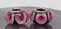 925 Black, White & Pink Art Glass Charm Lot image number 4