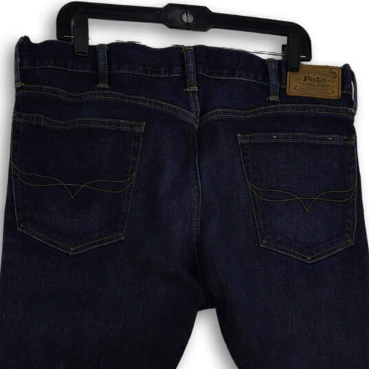 Mens Blue Denim Medium Wash 5-Pocket Design Straight Leg Jeans Size 38X30 image number 4
