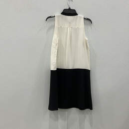 NWT Womens White Black Sleeveless Round Neck Pullover Mini Dress Size Small alternative image