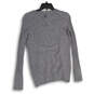 Womens Gray Crew Neck Long Lined Knit Pullover Sweater Size XL image number 2