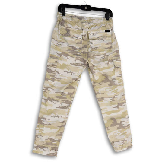 Womens Multicolor Camouflage Drawstring Elastic Waist Cargo Pants Size S image number 2