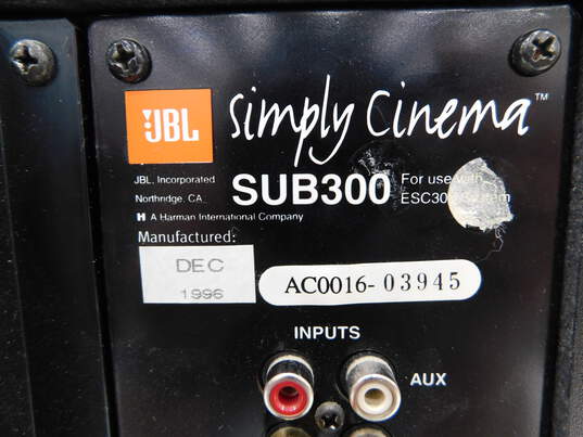 JBL Simply Cinema SUB300 Home Theater Subwoofer image number 7