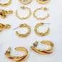 Unique Design Gold Tone Fashion Clip and Pin Earrings Bundle image number 7