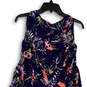 NWT Womens Blue Real Tree Print Sleeveless V-Neck Front Zip A-Line Dress XL image number 4