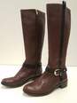 Vince Camuto Vincina Brown Leather Zip Tall Knee Riding Boots Women's Size 9 M image number 1
