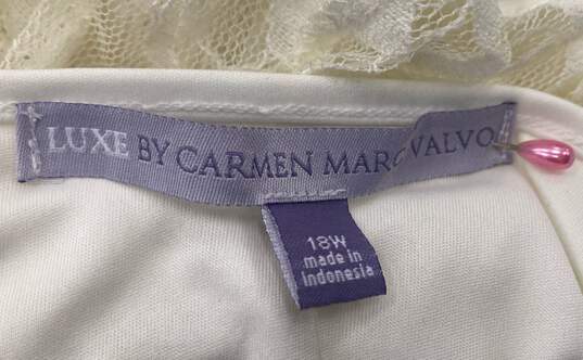 Carmen Marc Valvo Women's Ivory Lace Dress- Sz 18W NWT image number 3