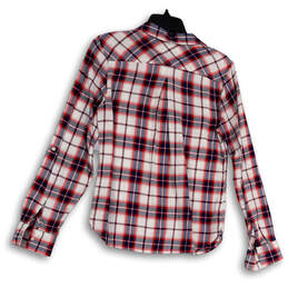 Womens Multicolor Plaid Long Sleeve Collared Pocket Button-Up Shirt Sz S/P alternative image
