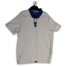 NWT Mens White Blue Climachill Stretch Short Sleeve Polo Shirt Size XL