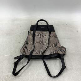 Womens Black Gray Fawn Python Pilot Bottom Studs Adjustable Strap Backpack Bag alternative image
