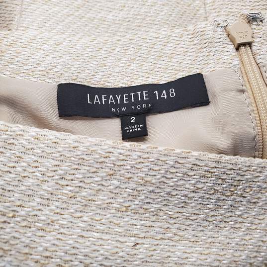 Lafayette 148 Women's Cream Sleeveless Mini Dress Size 2 image number 4