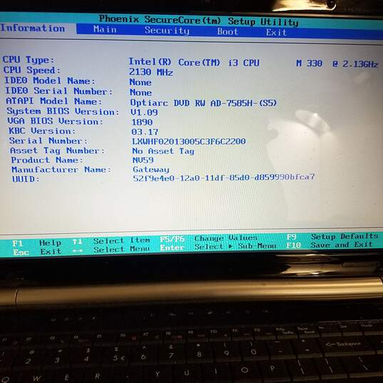 Gateway NV59C  Intel Core i3@2.13GHz  Memory 4GB Screen 15inch image number 6