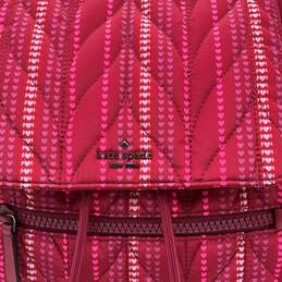 NWT Kate Spade Womens Pink Heart Print Inner Pocket Adjustable Strap Backpack alternative image