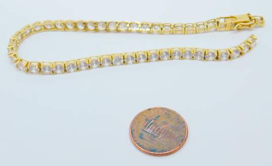 14K Yellow Gold Cubic Zirconia Tennis Bracelet 12.8g image number 4