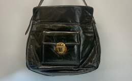 Marc Jacobs Patent Leather Pocket Shoulder Bag Olive Green