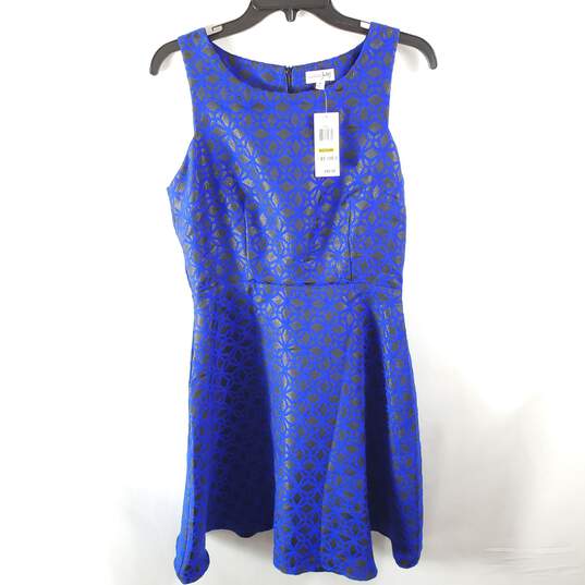 Maison Jules Women Blue Print Sheath Dress M NWT image number 4