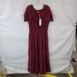 Belle Poque Burgundy Tiered Maxi Dress WM Size L NWT image number 1
