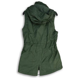 Womens Green Sleeveless Detachable Hood Full-Zip Vest Size XS alternative image