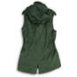 Womens Green Sleeveless Detachable Hood Full-Zip Vest Size XS image number 2
