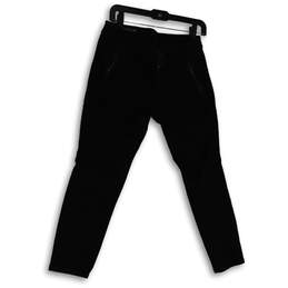 Womens Black Dark Wash Denim Zip Pocket Stretch Skinny Leg Jeans Size 10P