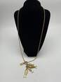 Authentic Womens Gold Tone Lobster Clasp Two Strands Chain Necklace image number 2