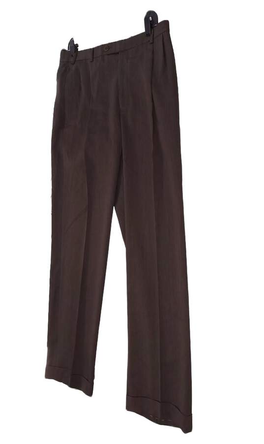Mens Brown Madison Fit Slacks Dress Pants Size 34 X 32 image number 5