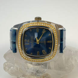 Designer Joan Rivers Blue Adjustable Leather Strap Analog Wristwatch